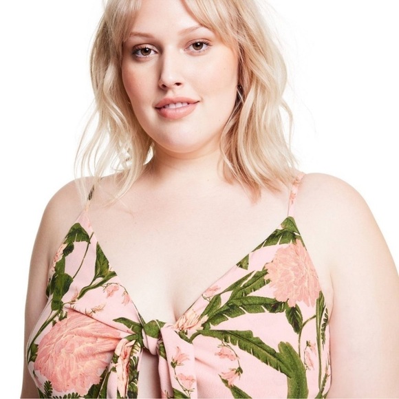 Agua Bendita x Target Women's Peony Botanical Print Tie-Front Midi Dress - Picture 3 of 7